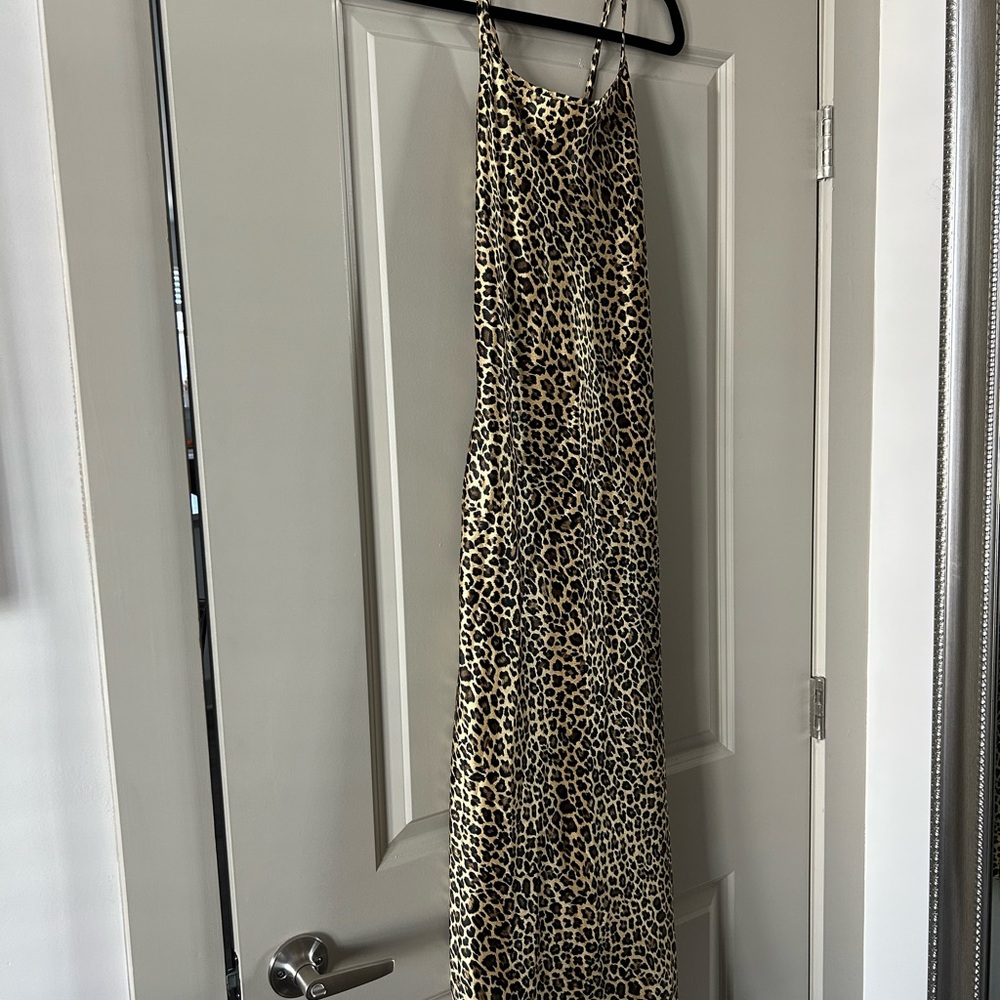 Leopard Print Spaghetti Strap Dress